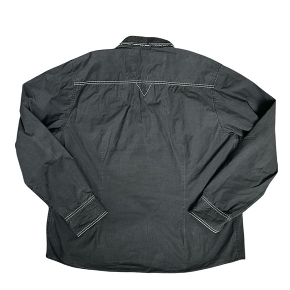 100% cotton Men's Y2K Black Button-Up Shirt with cool details size 4XL - Picture 8 of 11